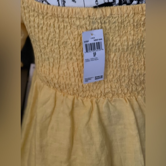 House Of Harlow 1960 100% Linen Faded Warm Yellow Designer Dress - Picture 3 of 4